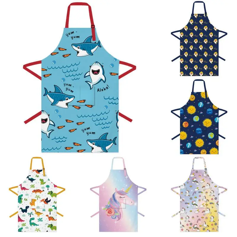 

Cartoon Shark Dinosaur Unicorn Apron Alpaca Home Avocado Koala Kitchen Men Kitchen Apron Woman Kitchen Apron Kids Apron 45x75cm