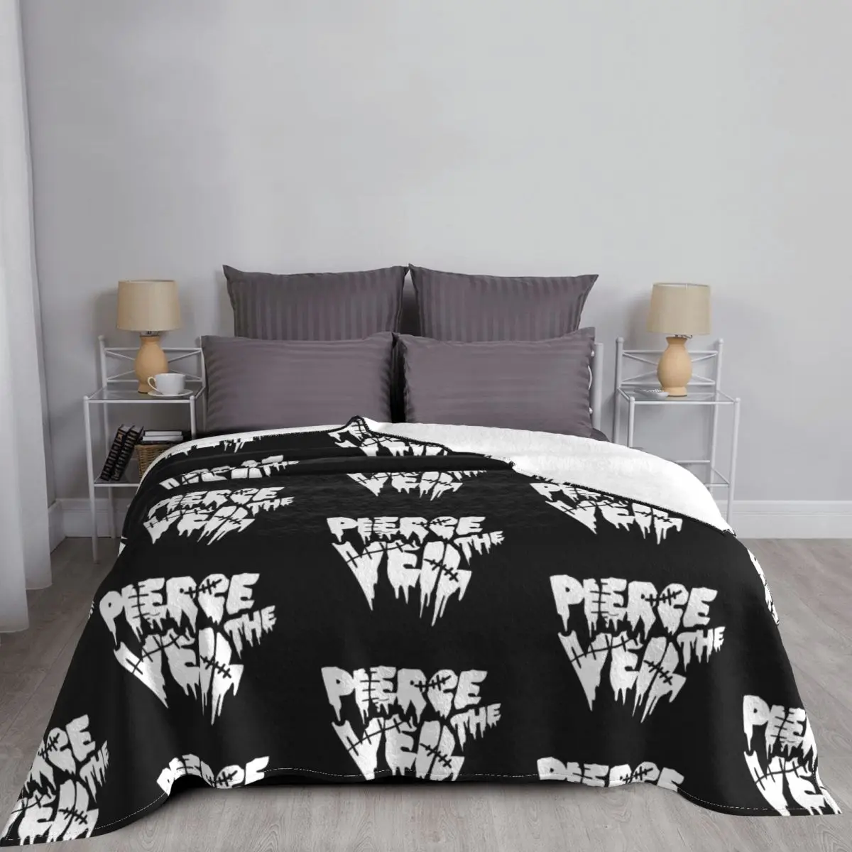 Забавное теплое фланелевое одеяло для кровати дивана с логотипом проигрывателя