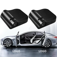 2pcs new universal led car door welcome light laser projector logo ghost shadow lights wireless decorative lamp car door light