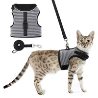 2022jmt cat harness vest leash outdoor pet walking reflective chest strap padded portable traction rope clothes