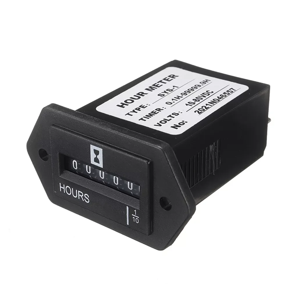 

DC 10V-80V Car Sealed Mechanical Hour Meter Gauge for Diesel Gasoline Engine Generator Motor Boat Trucks Tractors Vehicle