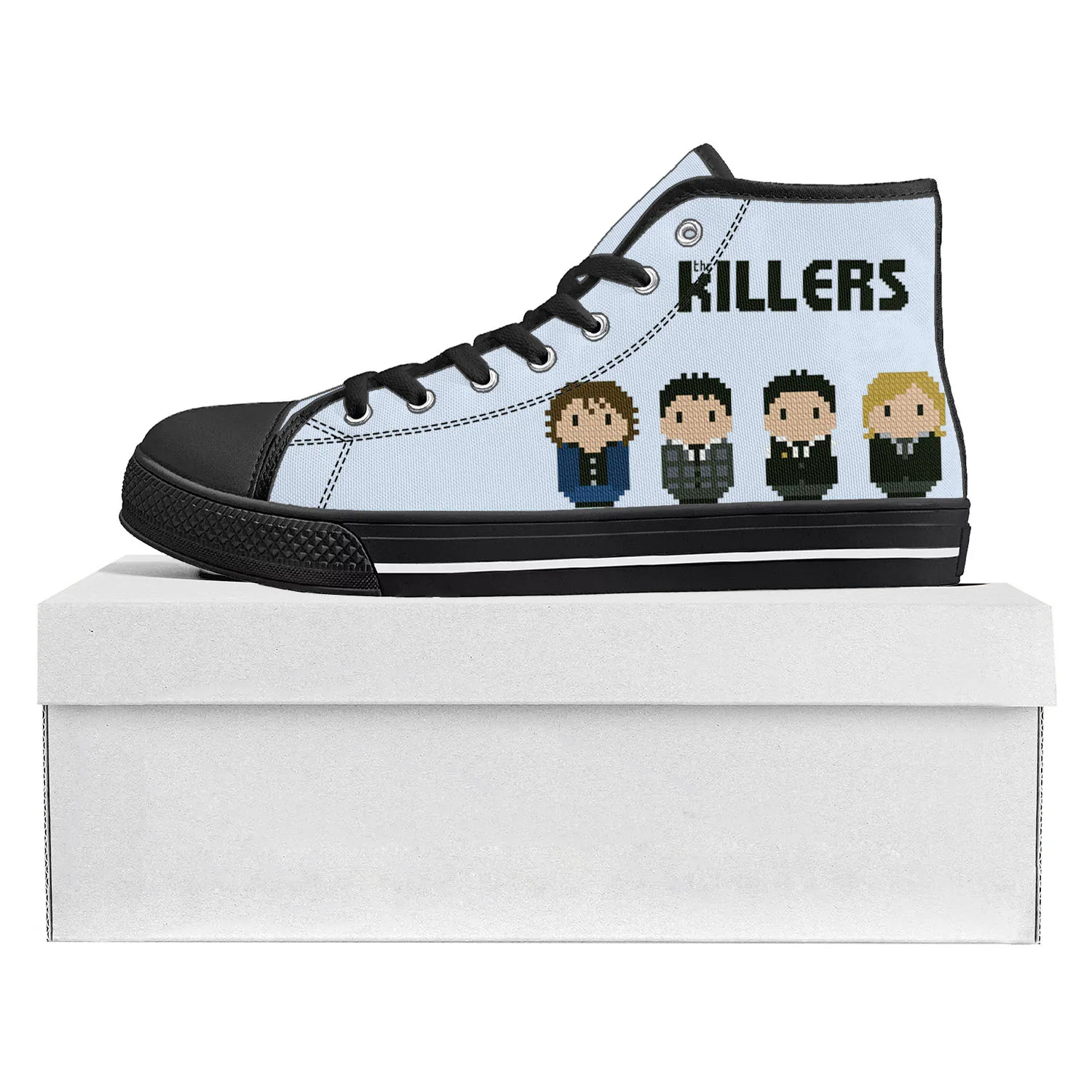

The Killers Rock Band High Top High Quality Sneakers Mens Womens Teenager Canvas Sneaker Casual Couple Shoes Custom Shoe Black