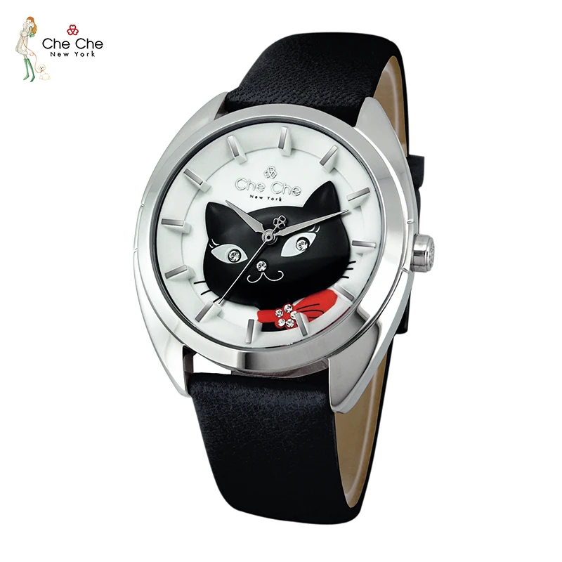 CHE CHE CC0019 women's watch genuine black cat three-dimensional street personality cos cute cartoon high school with gift box