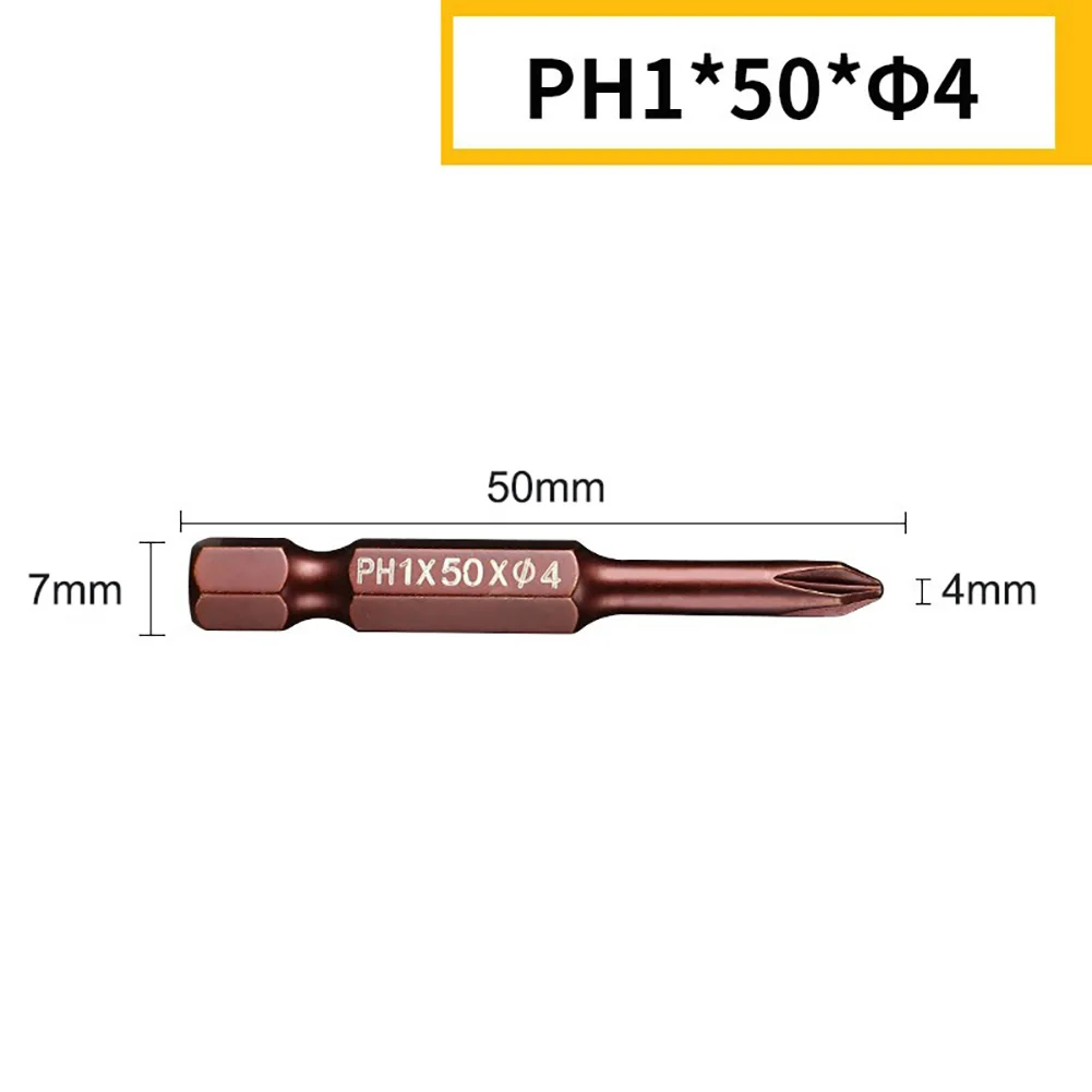 

1 шт., 50 мм, отвертка PH00 PH0 PH1 PH2 1,6/2,0/2,5/3,0/4,0/5,0 мм для электрической ручной отвертки 1/4 дюйма, аксессуары для электроинструментов