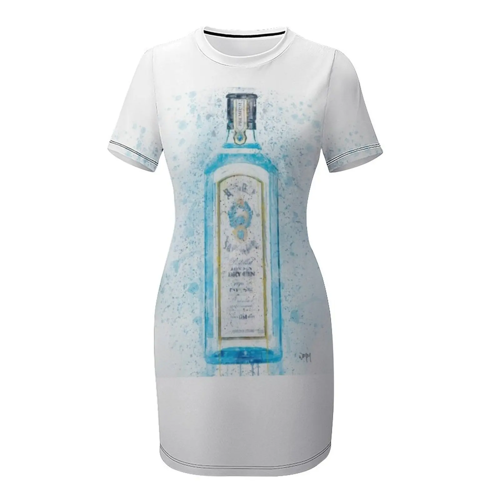 Bombay синее платье с короткими рукавами