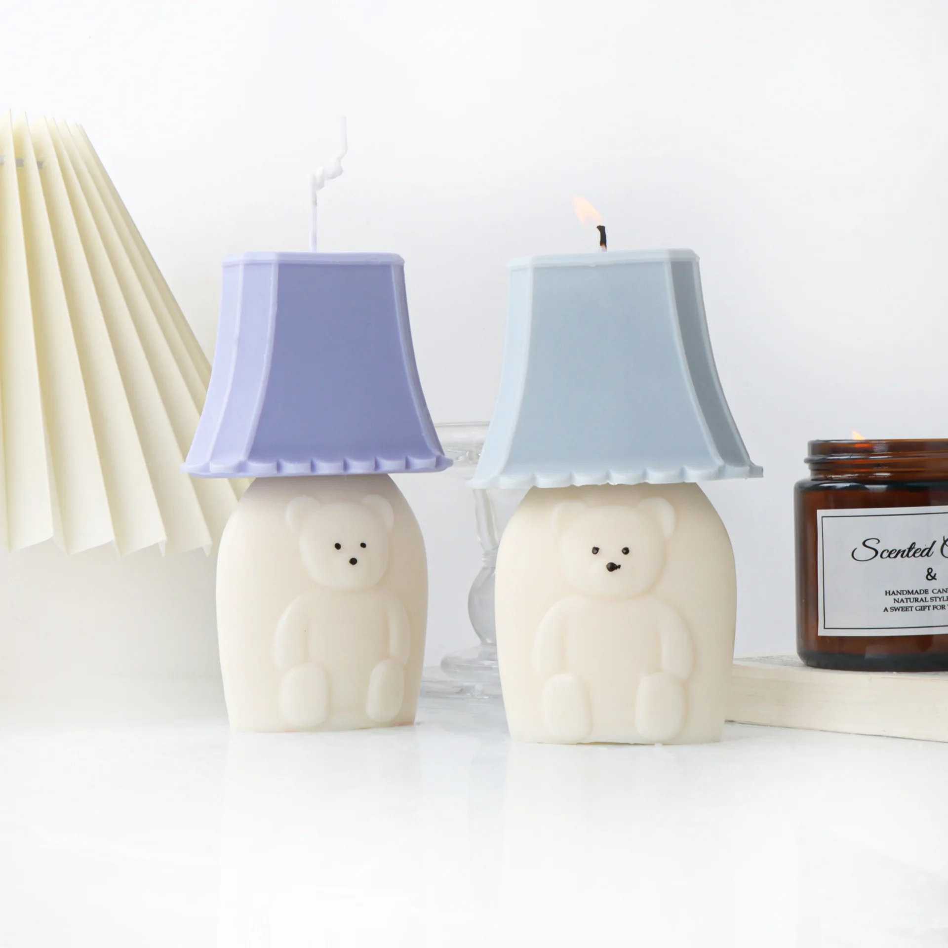 

Korean Bear Table Lamp Silicone Mold Gypsum form DIY Handmade Plaster Candle Ornaments Handicrafts Mold Hand Gift Making
