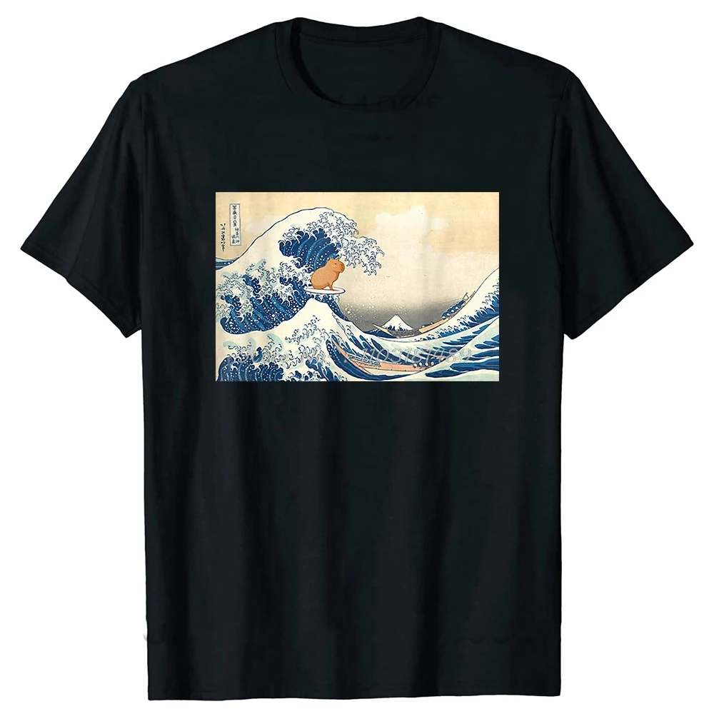 Забавная футболка с рисунком капибары из аниме I Must Go мужские и женские хлопковые