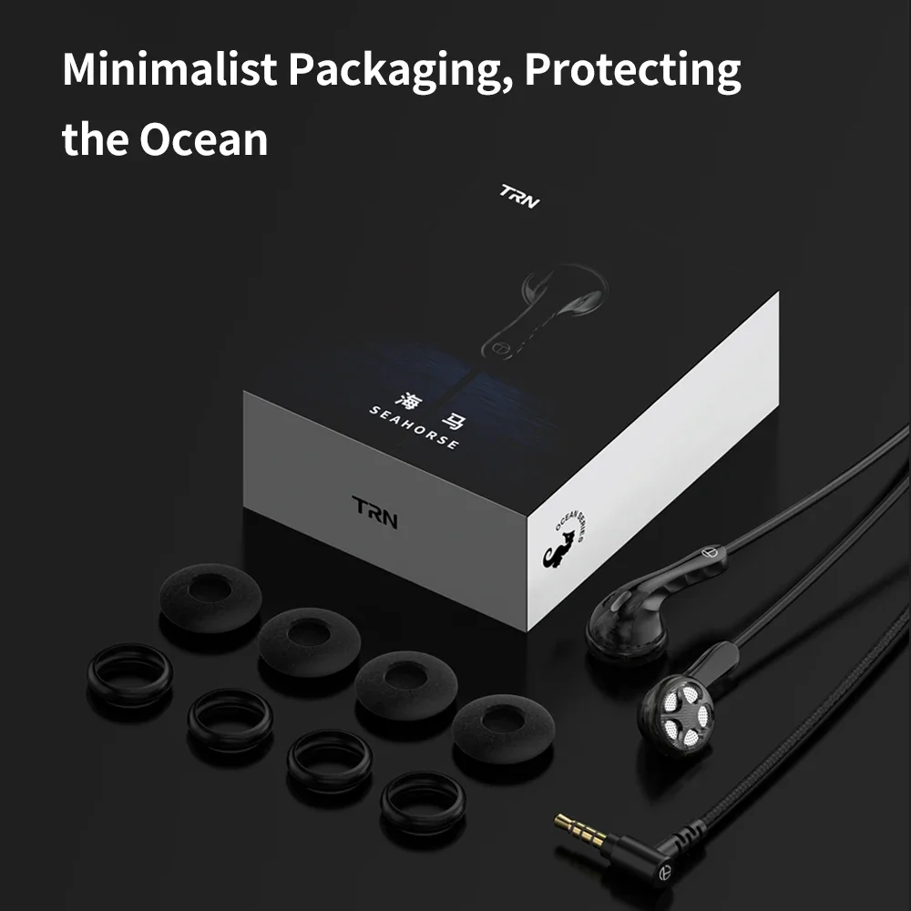 Проводные наушники-вкладыши TRN Seahorse HiFi 14 2 мм динамический драйвер ПУ + бумажная