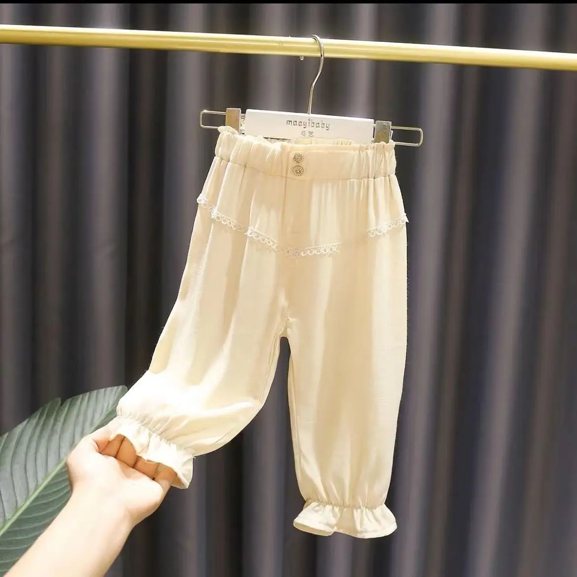 

Girls' Tiansi Casual Pants For Children's Summer Korean Version Kids Lightweight Breathable Mosquito Repellent Pants For Summer