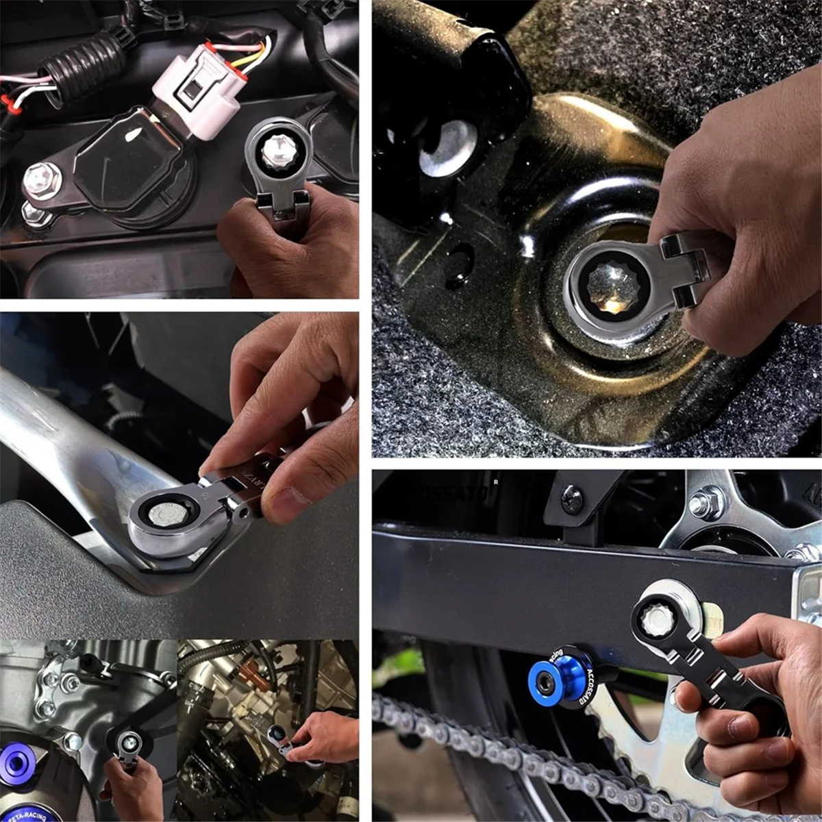 Набор ключей с храповым механизмом Stubby Flex-Head 5 предметов метрическая комбинация