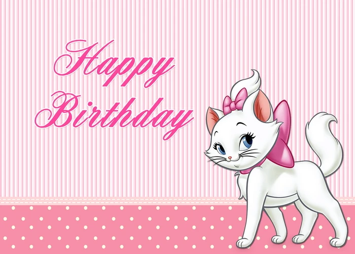 Милый Виниловый фон для детской фотосъемки с изображением кота Мари и цветов