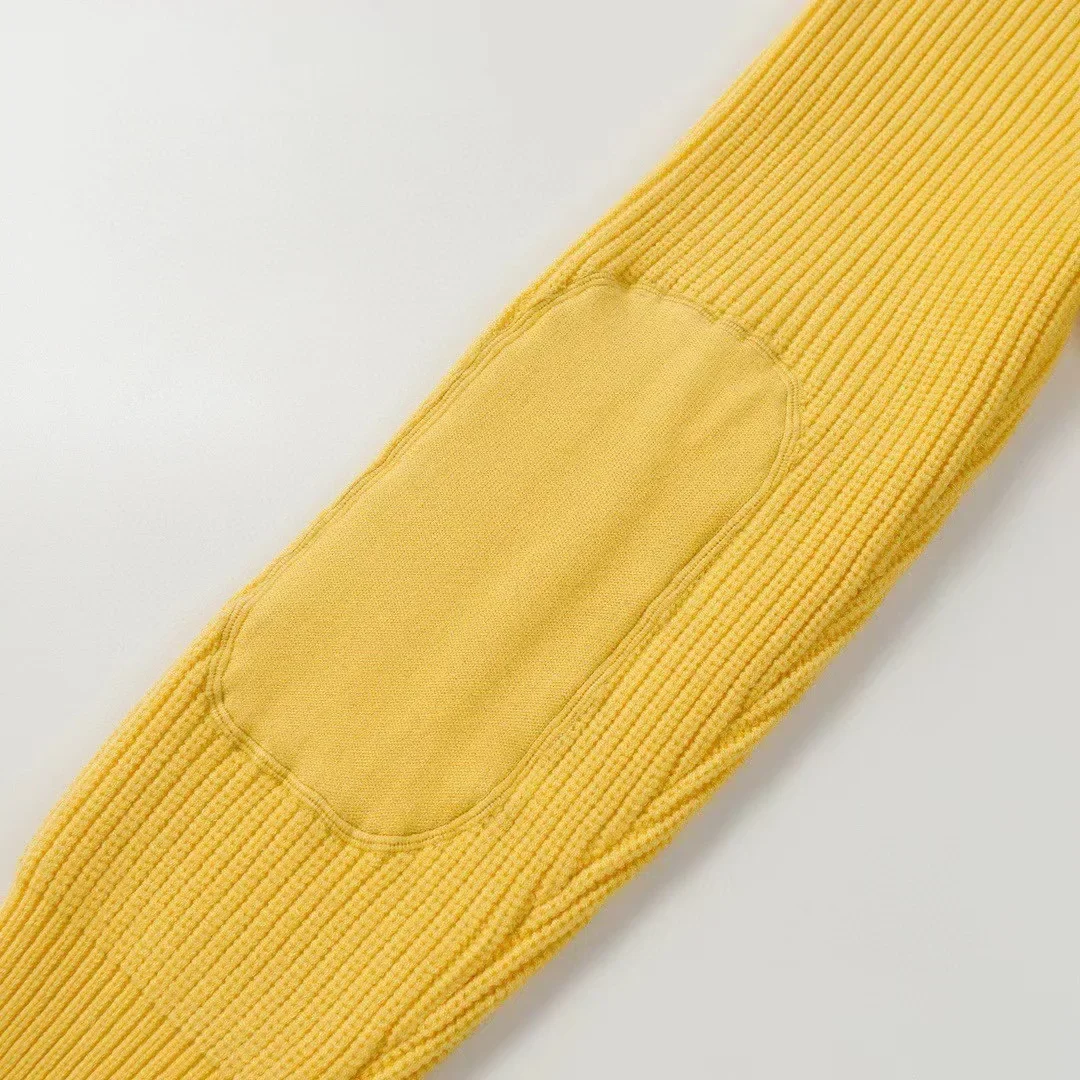 Желтый мужской вязаный свитер на 20 лет повседневный топ с круглым вырезом