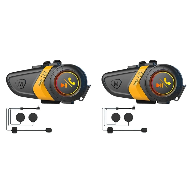 

2 Pcs LX3 Helmet Bluetooth Headset Bluetooth 5.0 Motorcycle Riding Wireless Call Stereo Anti-Interference Headset