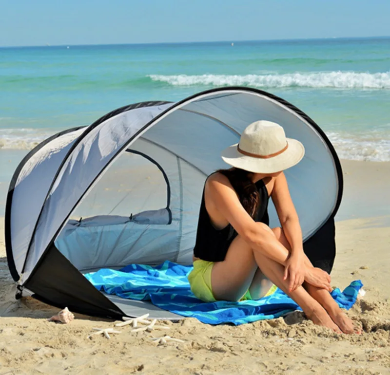 Beach Tent Sun Protection Sunshade Automatic Outdoor Quickly Open Foldable Fishing Double-Person Tent Beach Umbrella