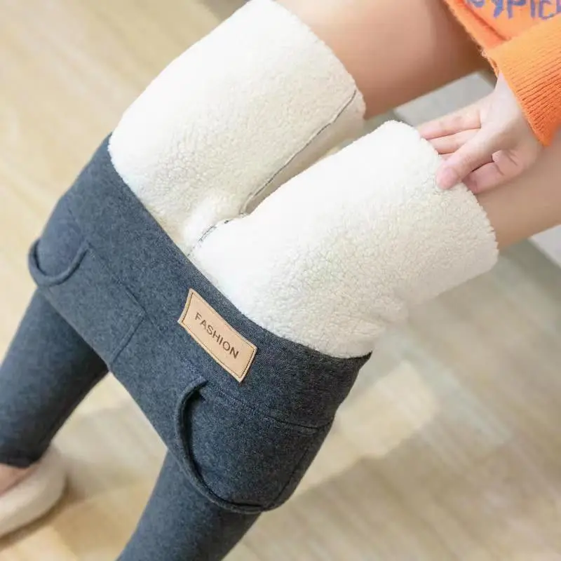 

Extra Thick Cashmere Leggings for Women High Waist Large Size Legging Warm and Thicken Plush Fleece Cotton Trousers E884