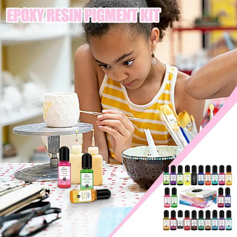 

24 color vibrant colors hight concentrated epoxy resin dye Epoxy color pigment mica powder craft for DIY making Resin pigment