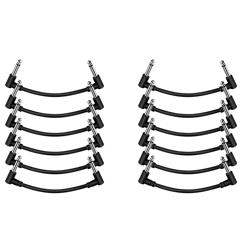 

12 шт. 6-дюймовые соединительные кабели для гитары, черный кабель для педали гитары, кабель для создания эффектов, шнур