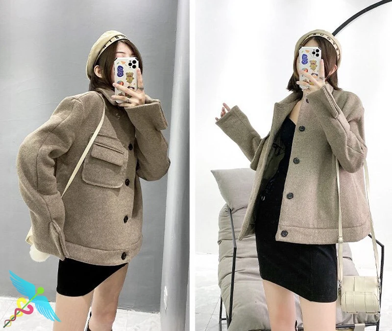 

ADER ERROR Winter Woolen Jacket High Quality Big Watch Bag Jacket Ader Error Button Cardigan Woolen Jacket for Women