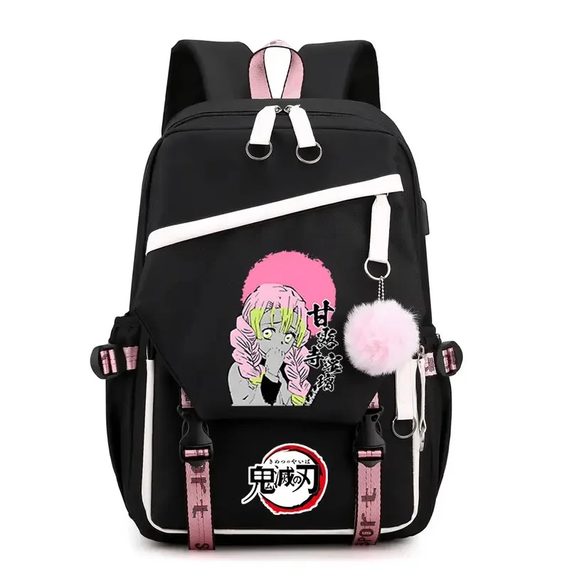 Мультяшный рюкзак Hashira Geiko Hen Kanroji Mitsuri школьный портфель для подростков Детская