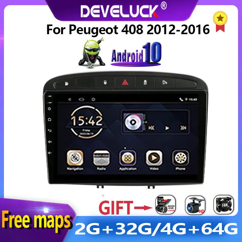 

Автомагнитола 2 din Android 10, мультимедийный видеоплеер с GPS-навигацией для Peugeot 308 308SW 408 2012-2016, стерео экран 2 din 6G 128G