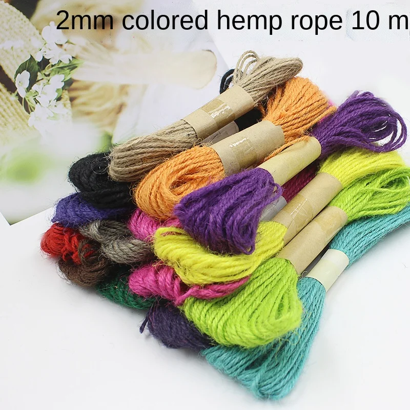 

10 Meters A Tie 2mm Colored Hemp Rope Twine Woven Dream Catcher Material Winding Bottle Accessories Cat Climbing Frame Material