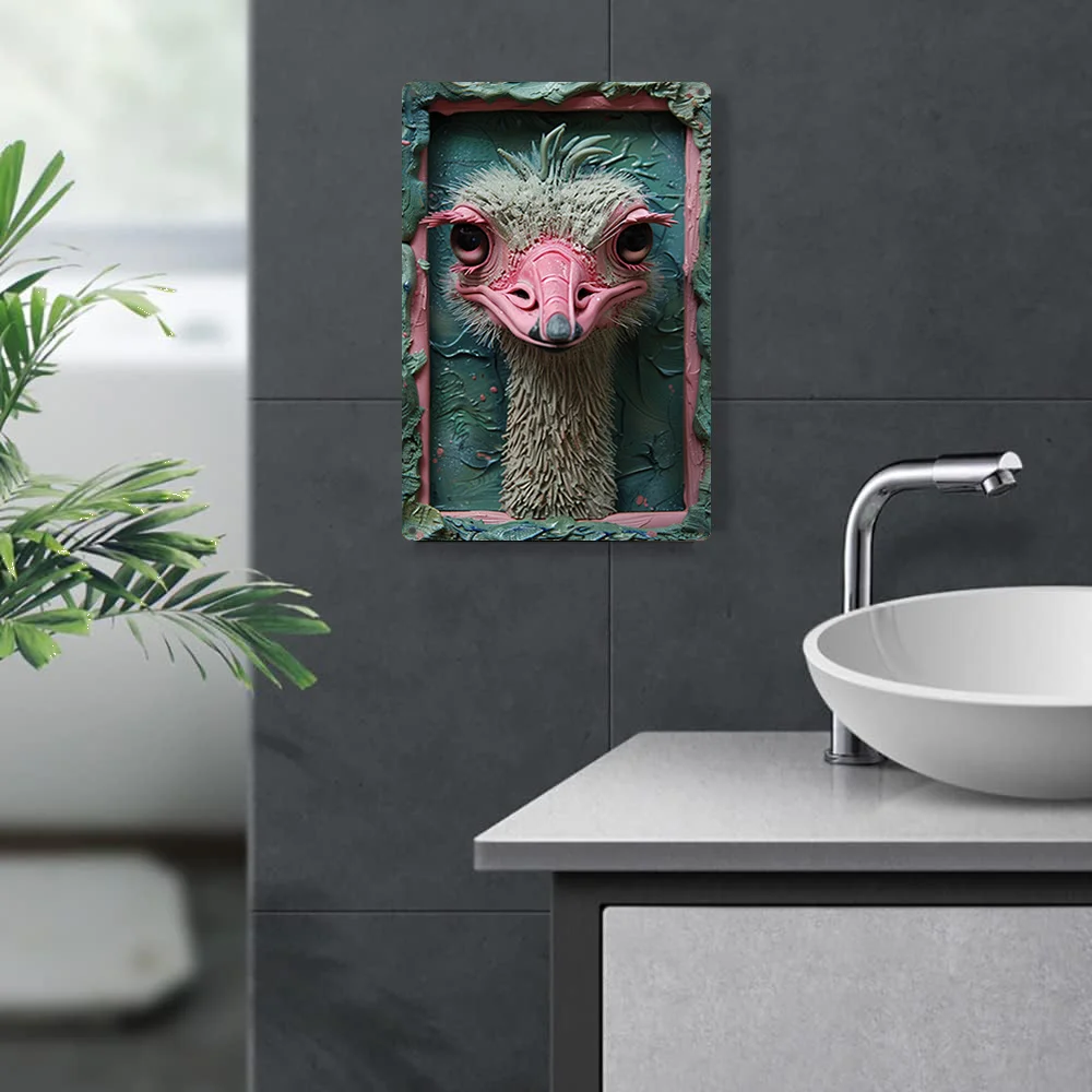 8x12 дюймов 2D Страусиная стена искусство: 100% Алюминий Материал 32% высокая прочность