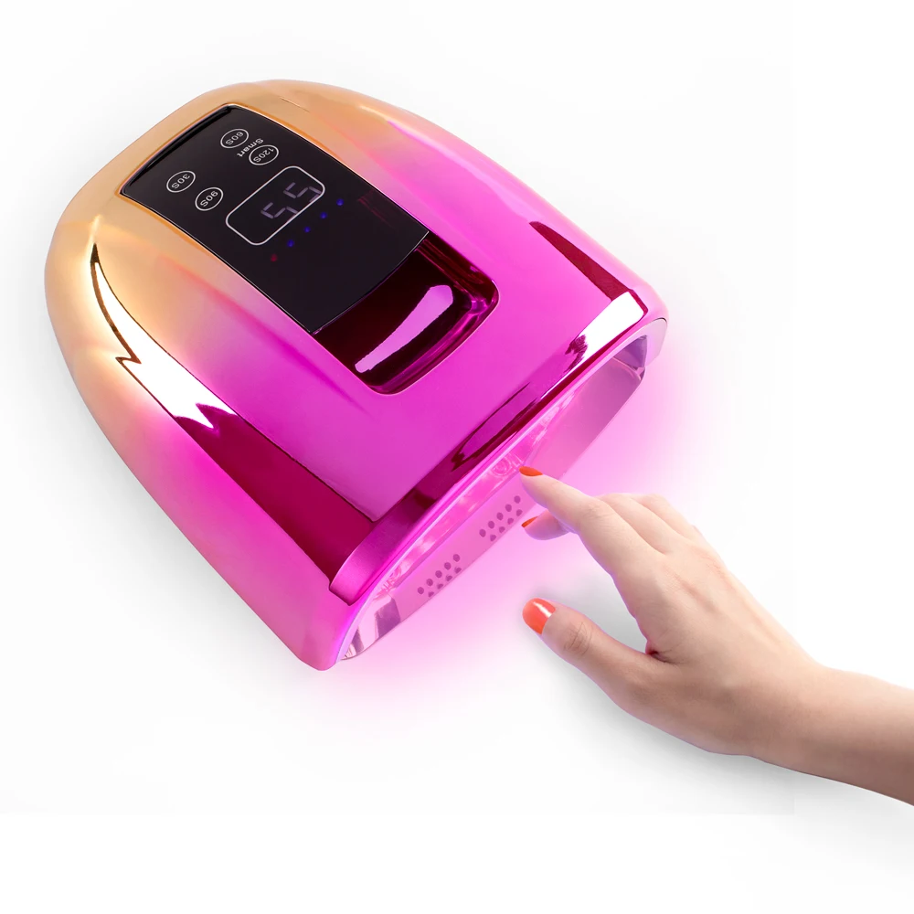 90W Cordless Gradient UV LED Nail Lamp Red Light Manicure Rechargeable Large Battery Nail Dryer Curing Gel Powerful 45pcs LEDs enlarge