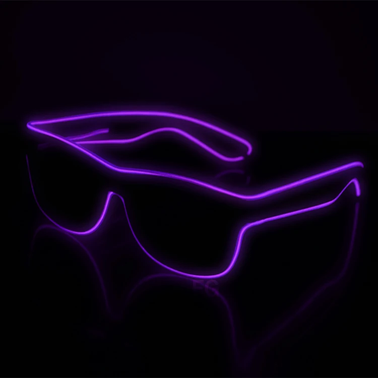 

LED EL Wire Glasses Sunglasses Halloween Parade Custom Logo Glow Party Party Decoration Customer Event & Party Supplies 12*5.5