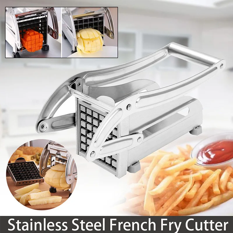 

Kitchen Potato Chipper French Fries Chips Cutter Slicer Dicer Vegetable Fruit Chopper with Stainless Steel Blade