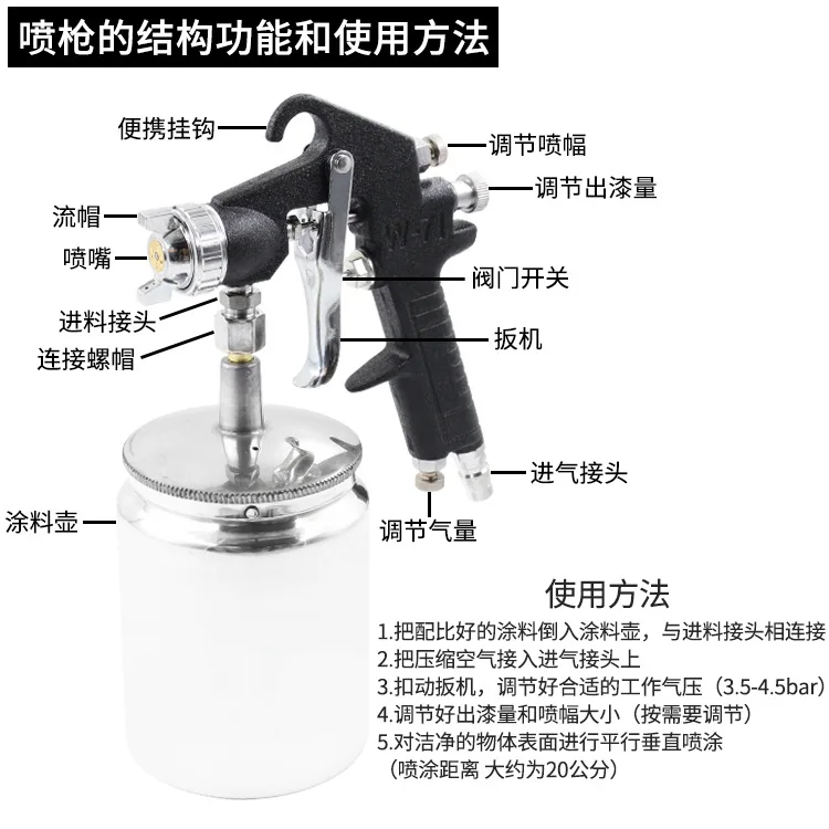 Пневматический краскопульт F75 распылитель краски с высоким уровнем распыления