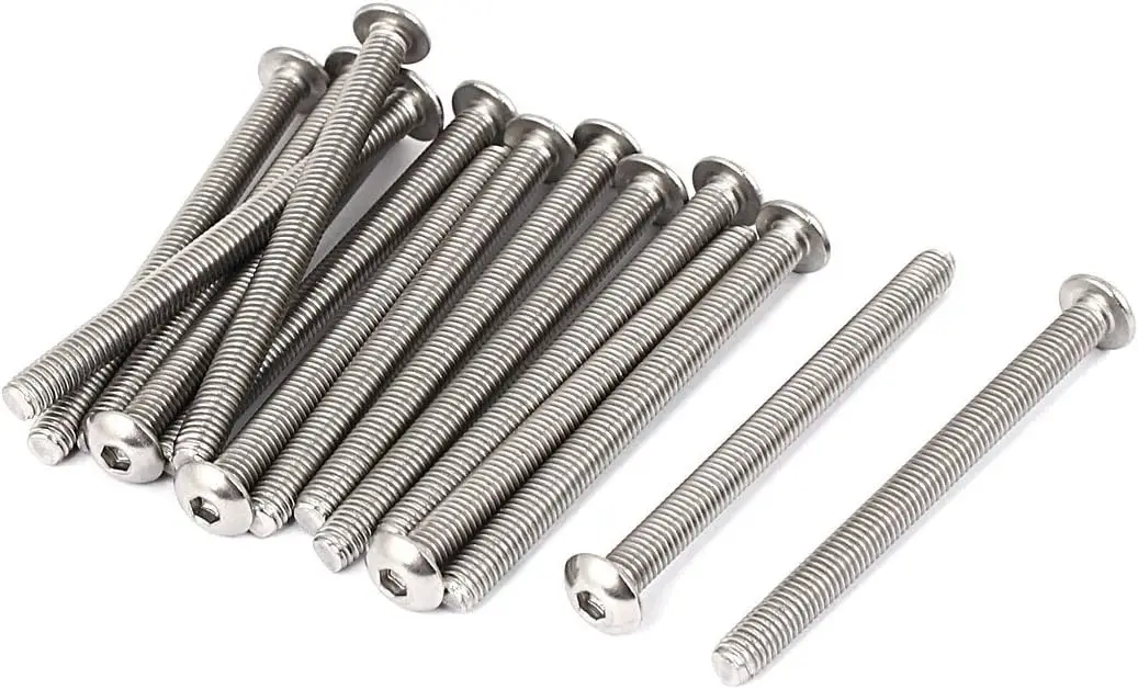 

Keszoox M5 x 60mm Full Thread Button Head Socket Cap Screw Silver Tone 15 Pcs