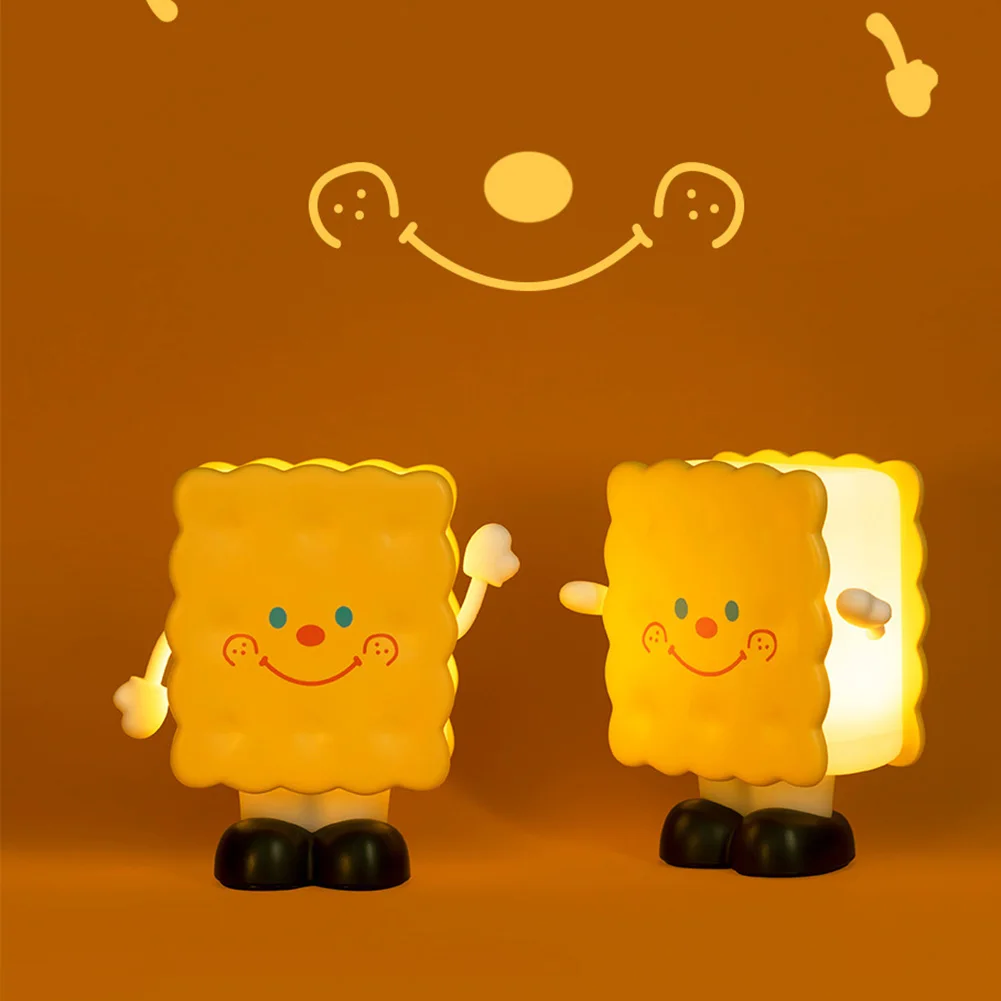 

Мультяшная лампа печенье для спальни, защитная светодиодсветодиодный прикроватная Настольная лампа с плавным затемнением, милая, с зарядк...