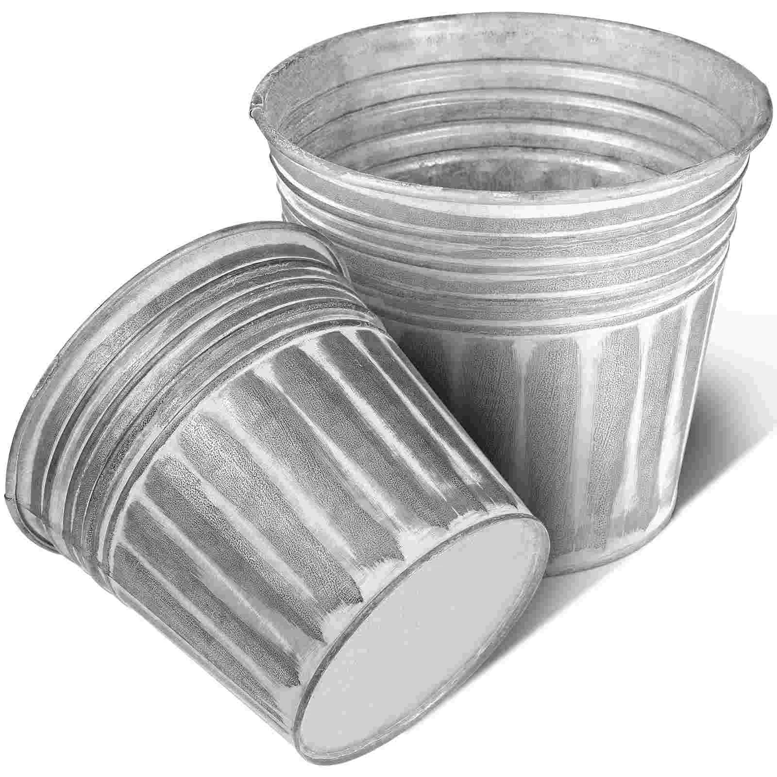 

2Pcs Small Planter Garden Planter Galvanized Planter Small Flowerpot Metal Flowerpot