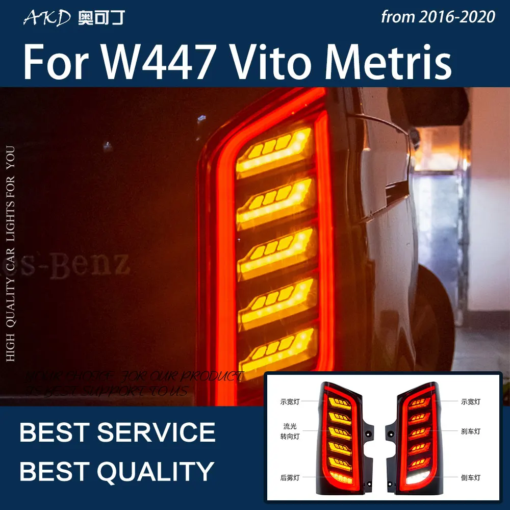 

Car Lights For Vito W447 2016-2020 V220D V250 V260 LED Auto Taillights Assembly Upgrade Dynamic Signal Lamp Tool Accessories