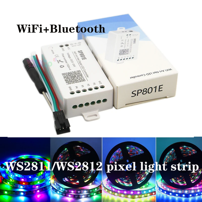 

SP801E Wifi Art-Net Magic LED Controller Use for WS2811/WS2812 pixel light strip Programmable APP Control