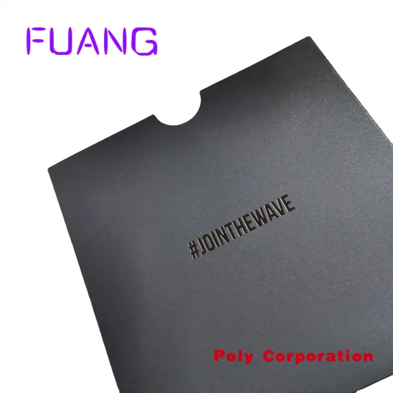 Custom Spot UV black kraft envelopes box logo glossy paper packaging envelope