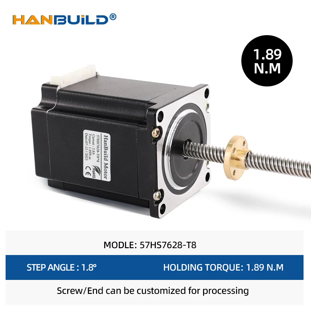 Винт Nema23 шаговый двигатель 165 унций 56 мм 2 8 А 1 НМ 23HS7628-T8 для различных аксессуаров