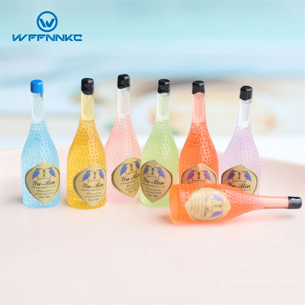 

WFFNNKC 10-20 шт. красочная полимерная имитация бутылки вина игрушки еда украшение для кукольного домика серьги ювелирные изделия DIY Миниатюрные ...