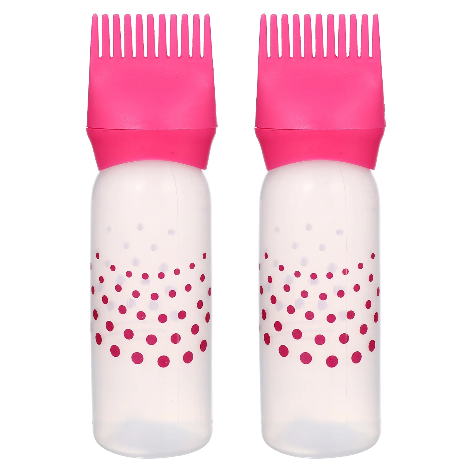 

2 Pcs Hair Color Smudge Bottle Shampoo Treated Dye Comb Coloring Applicator Plastic Root Bottles