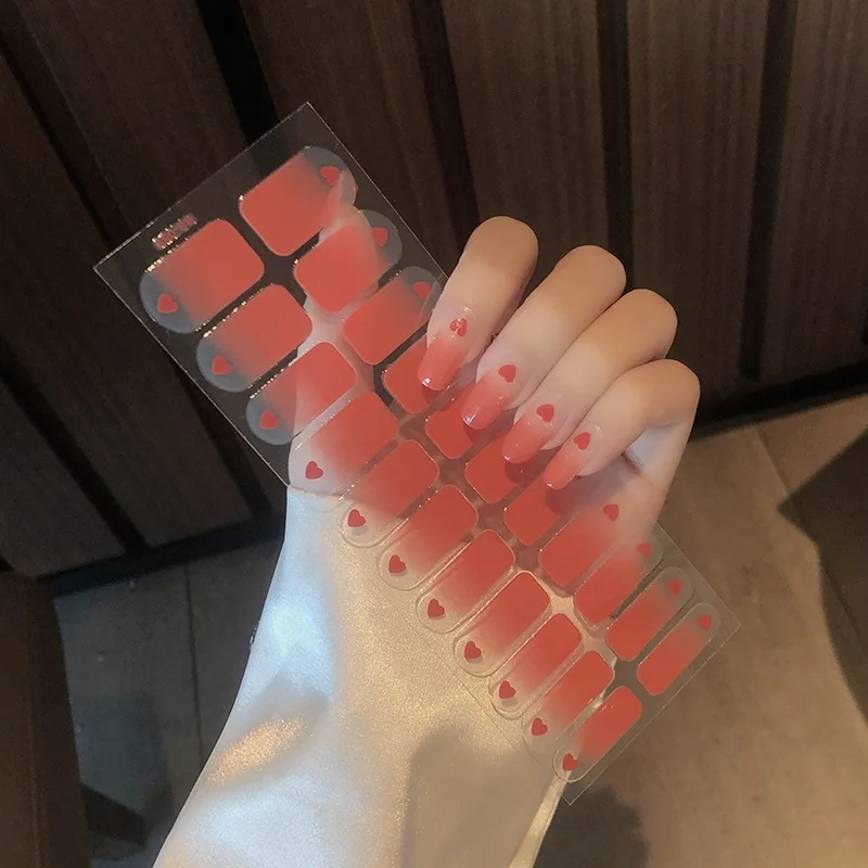 

22Stickers/Sheet Gradient Pink Sticker Nail Art Supplies Material Nail Stickers Nails Polish Film Decal Manicure Pegatinas Para