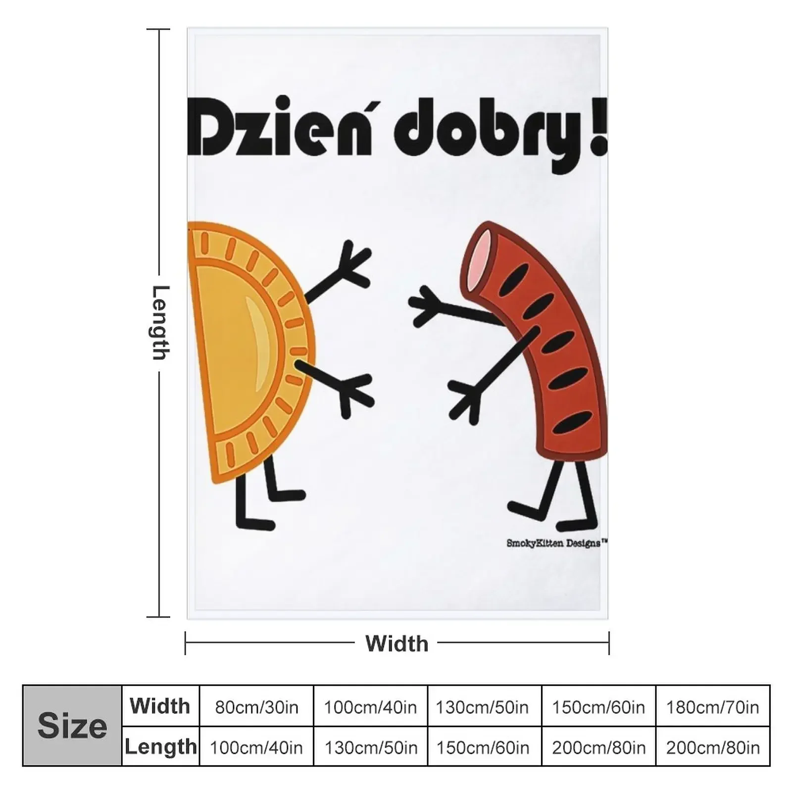 Дружественная польская еда — Пирги и Киelbasa футболка Dzien Dobry плед теплое зимнее