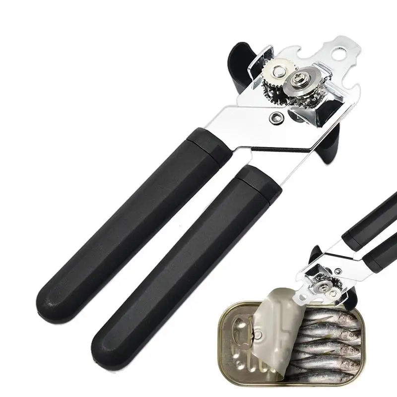 

1pc Lightweight Manual Can Opener Portable Nonslip Manual Kitchen Gadgets Stainless Steel Multifunctional Bottle Lid Opener