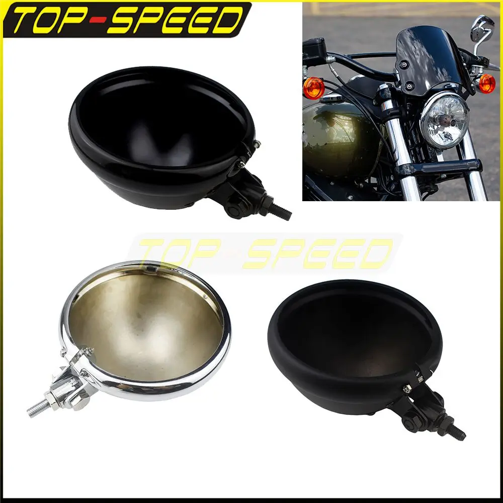 

Универсальный мотоциклетный круглый корпус для фар 5,75 дюйма для Honda, Suzuki, Kawasaki, Yamaha, Harley, Dyna, Sportster, уличный Softail Touring