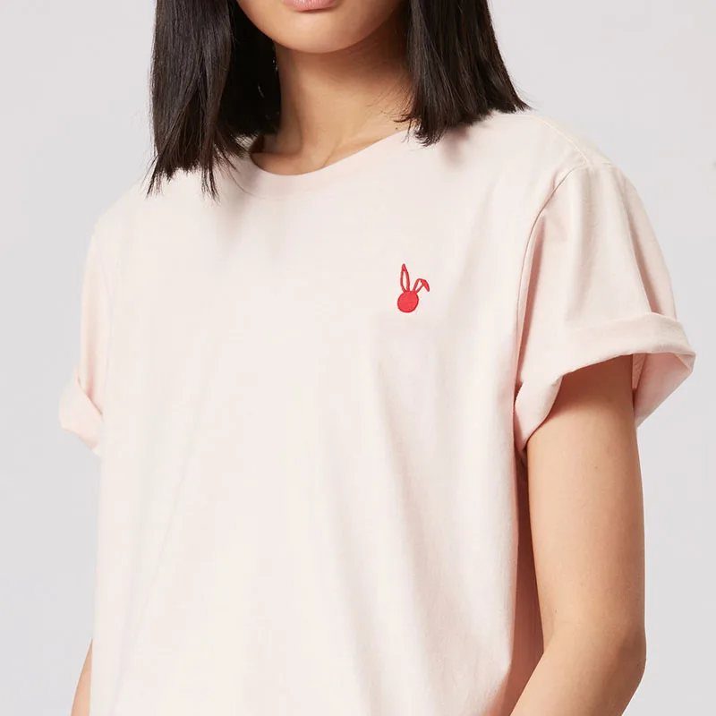 

Женская футболка с коротким рукавом, Повседневный пуловер с вышивкой кролика, весна-лето 2023