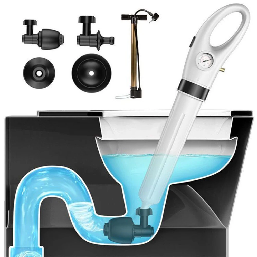 

Sewer Dredge Clogged Toilet Plungers Remover Pipe High Pressure Drain Blaster Manual Pneumatic Dredge Tools Air Drain Cleaner