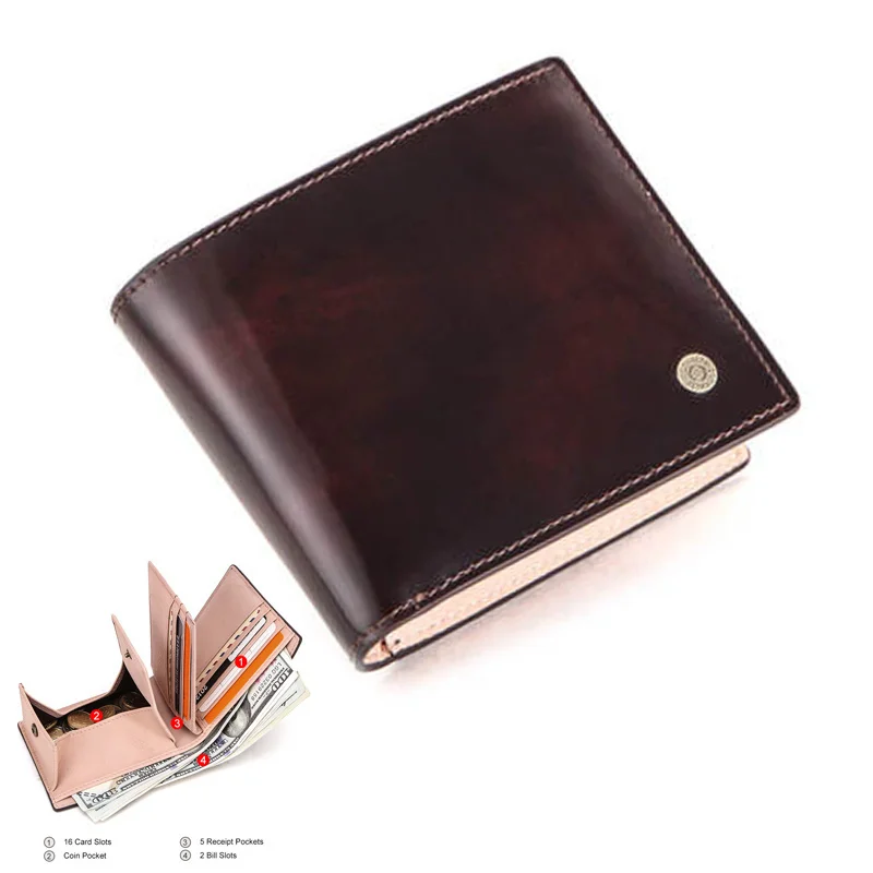 

2020 Men Wallet Classic Style 100% Genuine Leather Wallet Men New Brand Purses for men Brown Bifold Wallet Fashion