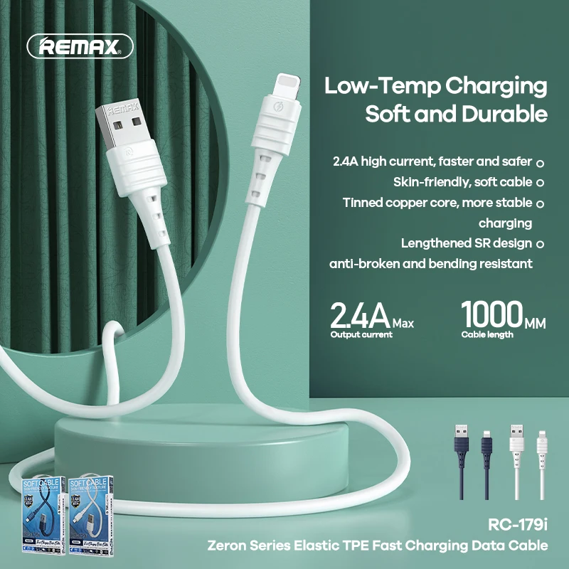 

Remax 2.4A USB data Cable for iPhone 12 11 Pro 8 X XR Fast Charge for iPhone Cable USB Data Sync Cable Phone Charger Cable Wire