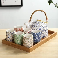 japanese style lifting beam pot large tea set complete set of modern home hospitality tea cup set tea pot with filter screen
