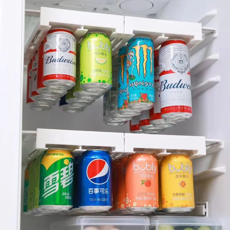 

Refrigerator Storage Cabinet Drawer Soda Can Dispenser Beverage Rack Plastic Food Storage Rack For Refrigerator Cabinet Kitchen