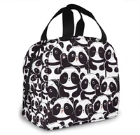 panda bear portable insulated lunch tote bag reusable lunch box for men women and kids